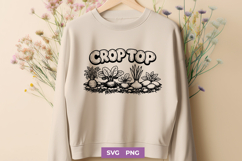 Crop Top SVG - Funny Gardening PNG - Root Vegetable Pun Art Product Image 1