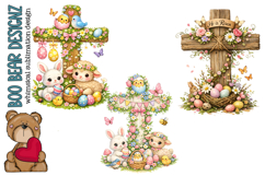 Floral Easter Cross Clipart Product Image 1