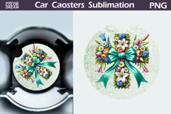 Cross Car Coaster | Religious Easter Round Coaster Product Image 1