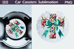 Cross Car Coaster | Religious Easter Round Coaster Product Image 1