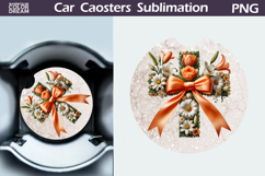 Cross Car Coaster | Religious Easter Round Coaster Product Image 1