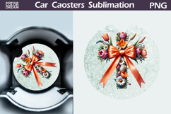 Cross Car Coaster | Religious Easter Round Coaster Product Image 1