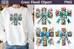 Floral Cross PNG Clipart | Christian Religious Sublimation Product Image 1