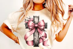 Christian Coquette Bow PNG, Christian Sublimation, Cross PNG Product Image 1