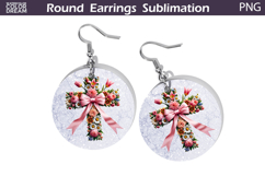 Cross Round Earrings | Religious Earrings Product Image 1