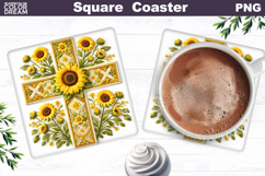 Easter Cross Square Coaster |Christian Religious Sublimation Product Image 1