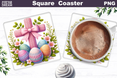 Easter Cross Square Coaster |Christian Religious Sublimation Product Image 1