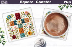 Easter Cross Square Coaster |Christian Religious Sublimation Product Image 1