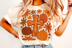 Fall Cross PNG, Pumpkin PNG, Autumn Png, Thanksgiving PNG Product Image 2