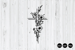Floral Cross SVG, Faith Cross Flower SVG Product Image 1