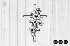 Floral Cross SVG, Faith Cross Flower SVG Product Image 1