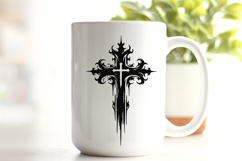 Gothic Spiky Cross SVG | Edgy Christian Tattoo Faith Design Product Image 3