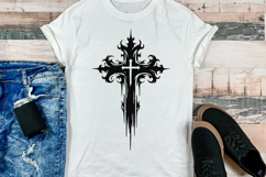 Gothic Spiky Cross SVG | Edgy Christian Tattoo Faith Design Product Image 2