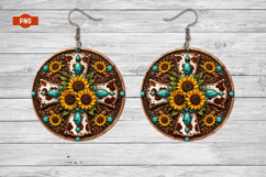 Cross Round Earrings Png Sublimation Product Image 1