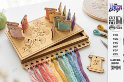 Embroidery Floss Organizer Laser Cut | Thread Holder Laser Product Image 1