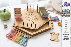 Embroidery Floss Organizer Laser Cut | Thread Holder Laser Product Image 1