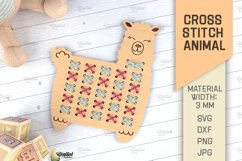 Cross Stitch Animal Laser Cut. Cross Stitch Blank. Lama SVG Product Image 1