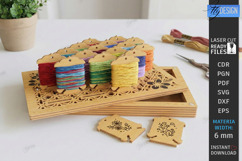Cross Stitch Organizer Laser Cut | Floss Bobbin Holder | CNC Product Image 1