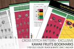 Cross Stitch pattern bookmarks kawaii fruit watermelon pineapple ananas 2
