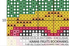 Cross Stitch pattern bookmarks kawaii fruit watermelon pineapple ananas 3