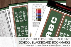 cross stitch pattern bookmarks school blackboard books apple 2