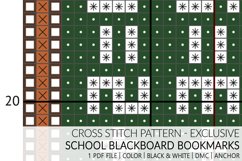 cross stitch pattern bookmarks school blackboard books apple 3