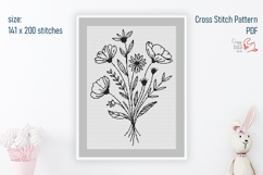 Summer Garden Flowers Cross Stitch, Easy Xstitch Chart Product Image 1