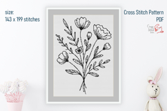 Wild Flowers Cross Stitch Pattern, Xstitch Chart, Crossstich Product Image 1