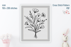 Cottagecore Flowers Cross Stitch, Easy Xstitch Chart Product Image 1