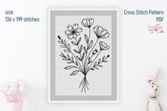 Meadow Flowers Cross Stitch Pattern, Easy Xstitch Chart Product Image 1
