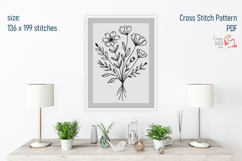 Meadow Flowers Cross Stitch Pattern, Easy Xstitch Chart Product Image 2