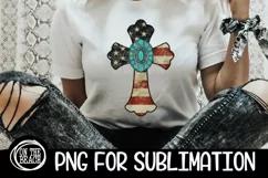 CROSS - Vintage Flag - Turquoise - PNG Sublimation Product Image 1