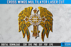 Cross Wings Multilayer Laser Cut Bundle, 3D Layered Mandala Product Image 3