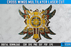 Cross Wings Multilayer Laser Cut Bundle, 3D Layered Mandala Product Image 6