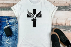 Christian Cross with Flying Dove SVG Holy Spirit Product Image 3