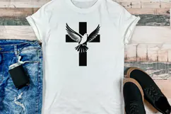 Christian Cross with Flying Dove SVG Holy Spirit Product Image 3