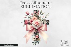 Floral Easter Silhouettes, Spring Clipart PNG BUNDLE. Product Image 7