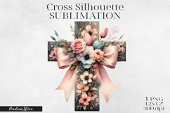Floral Easter Silhouettes, Spring Clipart PNG BUNDLE. Product Image 13