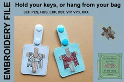 Cross with Cloth Key Fob - Embroidery Design Product Image 2