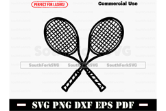 Crossed Tennis Rackets Raquets SVG PNG DXF EPS PDF Product Image 1