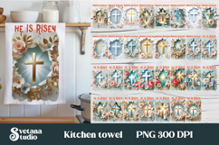 Easter cross kitchen towel | Christian kitchen towel PNG Product Image 1