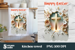 Easter cross kitchen towel | Christian kitchen towel design Product Image 1