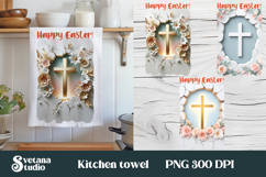 Easter cross kitchen towel | Christian kitchen towel PNG Product Image 2