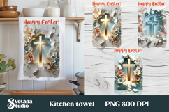 Easter cross kitchen towel | Christian kitchen towel PNG Product Image 3