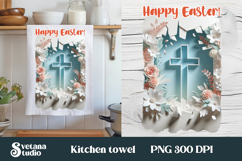 Easter cross kitchen towel | Christian kitchen towel design Product Image 1
