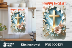 Easter cross kitchen towel | Christian kitchen towel design Product Image 1