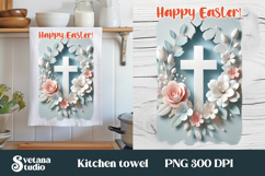 Easter cross kitchen towel | Christian kitchen towel design Product Image 1