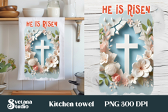 Easter cross kitchen towel | Christian kitchen towel design Product Image 1