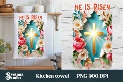 Easter cross kitchen towel | Christian kitchen towel design Product Image 1