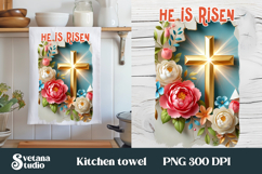 Easter cross kitchen towel | Christian kitchen towel design Product Image 1